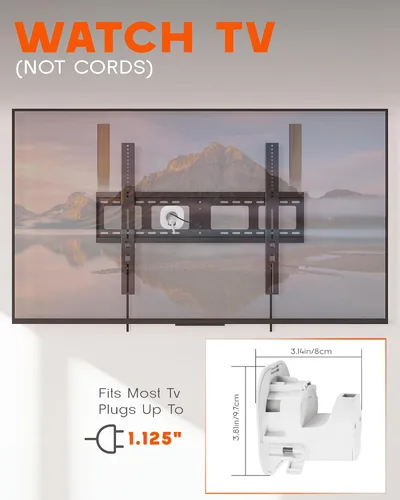Vista 3 de Kit de gestión de cables en la pared, incluye gestión de cables de alimentación y bajo voltaje, oculta los cables fácilmente con diseño precableado