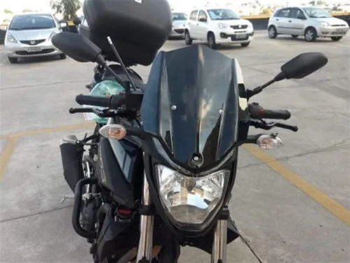 Vista 6 de GLoyer Motorcycle Windshield Smoke Color and Black Color Windscreens Wind Deflector Screen Compatible with MT03 MT 03 2016 with Mounting Bracket