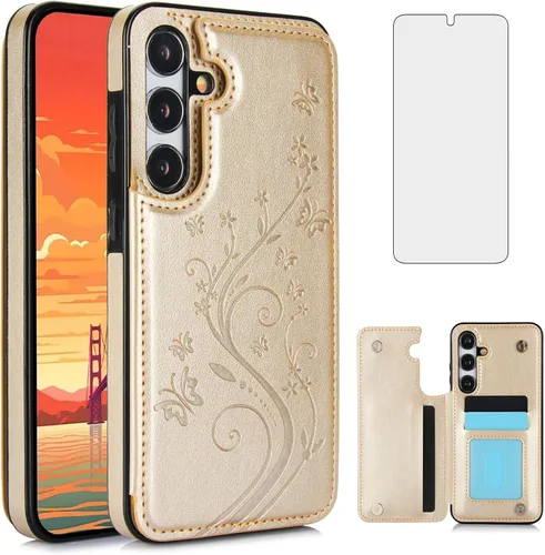 Vista 11 de Asuwish Funda de teléfono para Samsung Galaxy S25 5G con protector de pantalla de vidrio templado y tarjetero con soporte para tarjetero, soporte