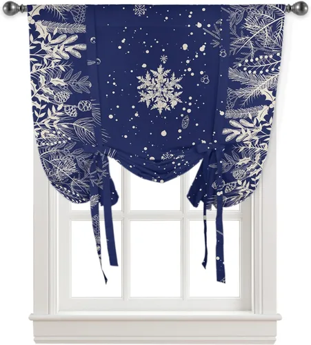 Vista 16 de Cortinas de globo de Navidad de Papá Noel rosa para ventanas, paneles de dormitorio de árbol de Navidad de 54 pulgadas de largo, con aislamiento