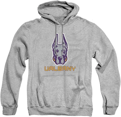 Vista 144 de Distressed College Primary Logo Adult Pullover Hoodie Collection 1 Universidad Estatal de Albany