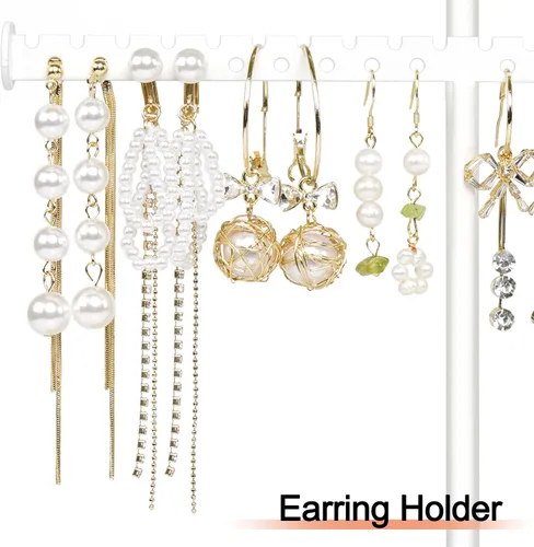 Vista 7 de Caja organizadora de joyas de acrílico y soporte de joyería para collar