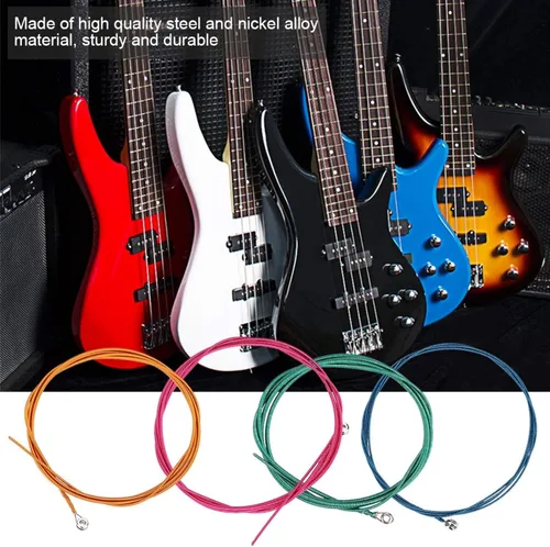 Vista 2 de Cuerdas de bajo, Cuerdas de Bajo Portátil Cuerdas de Bajo Bajo Cuatro Colores Cuerdas De Bajo Eléctrico, Para Bajo Principiante Banda De Instrumento