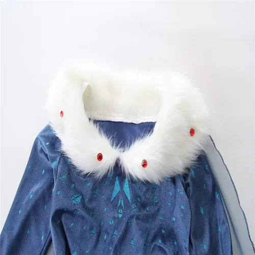 Vista 6 de DreamHigh Disfraz de princesa Elsa de Halloween de copo de nieve para niña 2-10 años