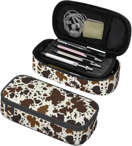 Vista 17 de Estuche organizador de lápices con patrón de gato negro, gran capacidad, papelería con cremallera, suministros escolares, bolsa para lápices