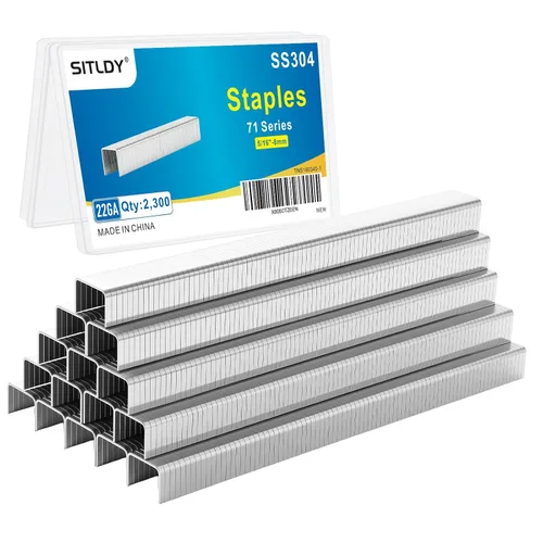 Vista 7 de 71 Series 3/8 Inch Crown 22 Gauge 304 Stainless Steel Staples 2300-Count 1/2" Length for 71 Series Staple Gun