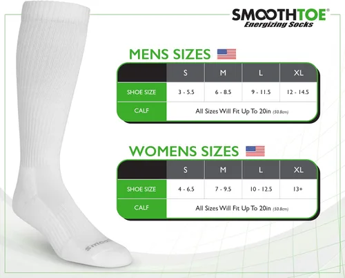 Vista 3 de SmoothToe Calcetines de compresión graduados de 15-20 mmHg Lo mejor para médicos, trabajadores, viajes, enfermeras, correr, hasta la rodilla (1 par)