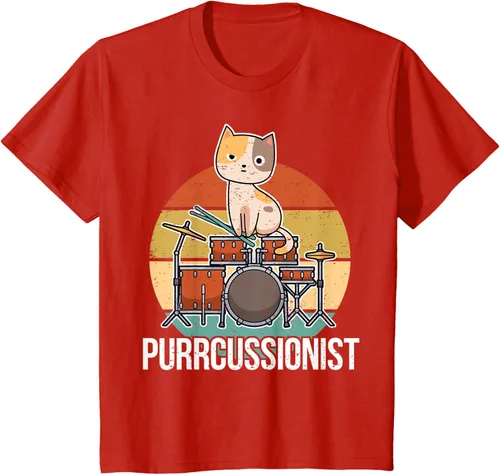 Vista 3 de Funny Percussion Drummer Drumming Drums Saying I Kitten Cat Camiseta, Negro, S
