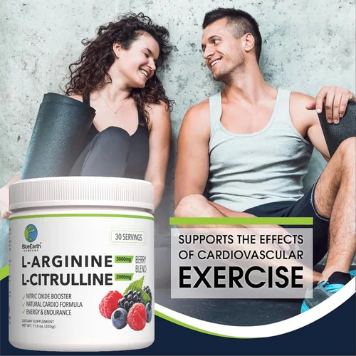 Vista 5 de L-Arginina 5000mg + L-Citrulina 2000mg Complejo Suplemento en polvo - Refuerzo de óxido nítrico - Salud cardíaca, flujo sanguíneo, energía