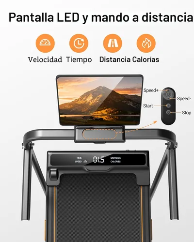Vista 4 de LONTEK Walking Pad with 15% Incline & Handle Bar, Treadmills for Home Small