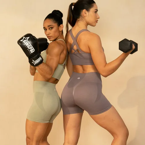 Vista 2 de Evercute - Brasier deportivo para mujer, con relleno, tirantes cruzados y sin costuras, brasier de soporte medio para alto impacto, ideal para yoga