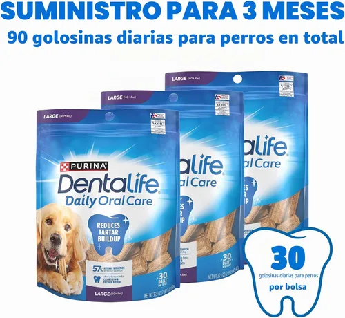 Vista 4 de Dentalife Purina Daily Oral Care Masticables dentales para perros grandes