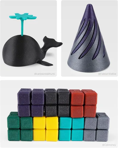 Vista 7 de ELEGOO - Filamento PLA de 1.75 mm (4/64 pulgadas), negro brillante, 2.20 libras, para impresora 3D con brillo centelleante, precisión dimensional