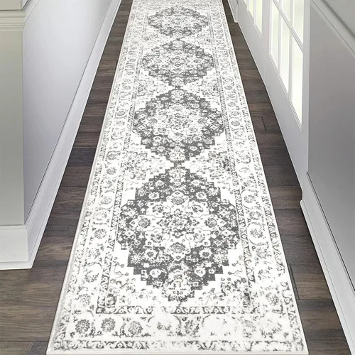 Vista 27 de Pauwer Alfombra vintage de flores 2 x 3 pulgadas, estilo envejecido, antideslizante, de pelo bajo, tapete para entrada, interior, pequeña, retro