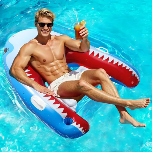 Vista 10 de HeySplash Inflatable Tanning Pool Lounger Float, Suntan Tub for Adults A-Pink Leaf L