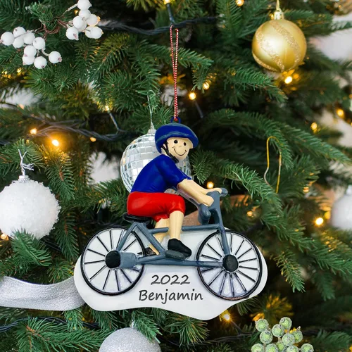 Vista 4 de Adorno de Navidad personalizado para montar en bicicleta