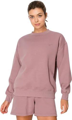 Vista 23 de Cali1850 Sudadera Cloud Nine Fleece Crew para mujer, ajuste relajado, cuello acanalado, puños y dobladillo