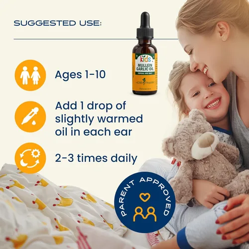 Vista 5 de Herb Pharm Aceite de gordolobo y ajo para niños, caléndula, ajo, gordolobo, hierba de San Juan, aceite de oliva, 1 onza líquida (paquete de 1)