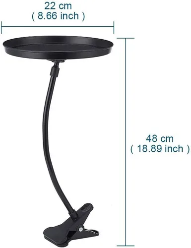 Vista 2 de JSCARLIFE Soporte para bandeja de comida para coche, bandeja ajustable para aperitivos de coche, bandeja giratoria de 360 grados, bandeja