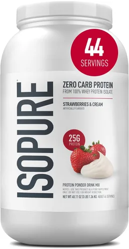 Vista 21 de Isopure Zero Carb 100% Proteína Pura de Suero Aislado en Polvo, Libre de Lactosa, Libre de Gluten, Con Vitaminas, Crema de Plátano, 25g de Proteína