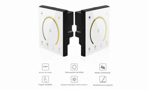 Vista 9 de AMKI Interruptor de pared LED, controlador LED, cubierta de plástico montado en la pared, interruptor de panel táctil para DC12V-24V 3528 2835 5050