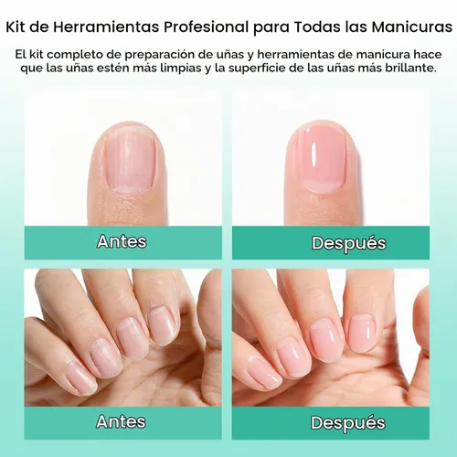 Vista 2 de GELLEN Almohadillas limpiadoras de uñas, 50 piezas con kit de herramientas