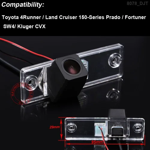 Vista 3 de Cámara de visión trasera de coche con ángulo de visión amplio de color de alta definición impermeable con visión nocturna para 4 Runner/Land Cruiser