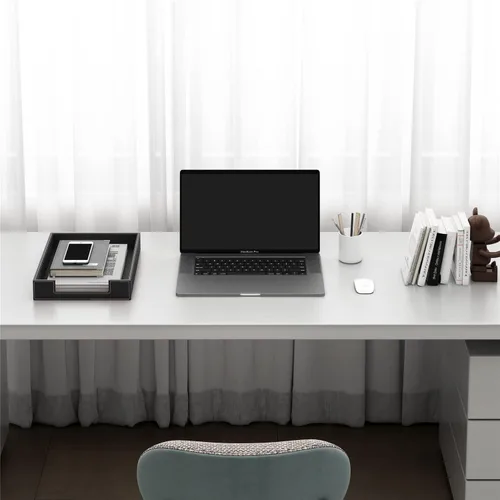 Vista 3 de Bandeja de cuero para cartas, elegante organizador de escritorio para suministros de oficina, correo, papel, archivo, revista, ahorro de espacio