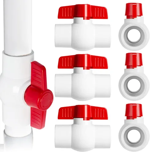 Vista 11 de 6PCS 1" válvula de bola del PVC, zócalo de las válvulas de bola del cierre con la manija en T azul Heavy Duty Slip PVC Valve, PVC Pipe Fitting for