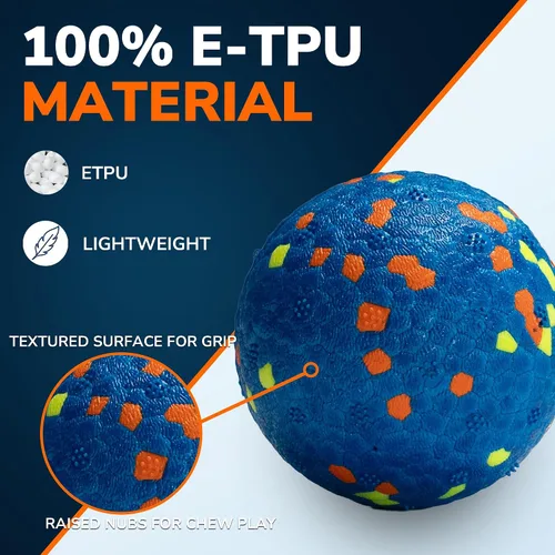 Vista 5 de Bolas para Perros, Bola de Juguete Indestructible para Perros Masticadores Agresivos, Bola Interactiva Duradera de Alta Elasticidad para Entrenar