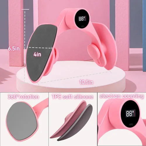 Vista 5 de Entrenador pélvico para mujeres y hombres – Ejercitador de cadera con resistencia de resorte ajustable, ejercitador Kegel tonificador para tu muslo