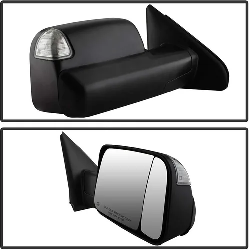 Vista 3 de ACANII - Para Dodge Ram 1500 2500 3500 2002-2008 [estilo 2009] Juego de espejos telescópicos de remolque con señal LED calentada