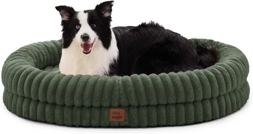Vista 32 de Cama ortopédica para perro, funda lavable, sofá de piel Gris oscuro