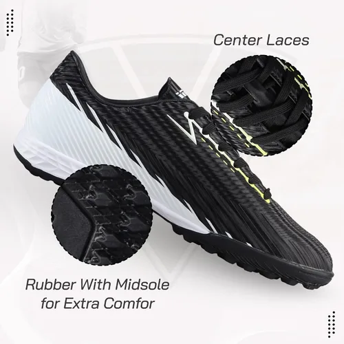 Vista 4 de Vizari Tesoro - Botines de fútbol para césped juvenil, zapatos de fútbol sintéticos para niños, suela de goma con tachuelas múltiples, zapatos