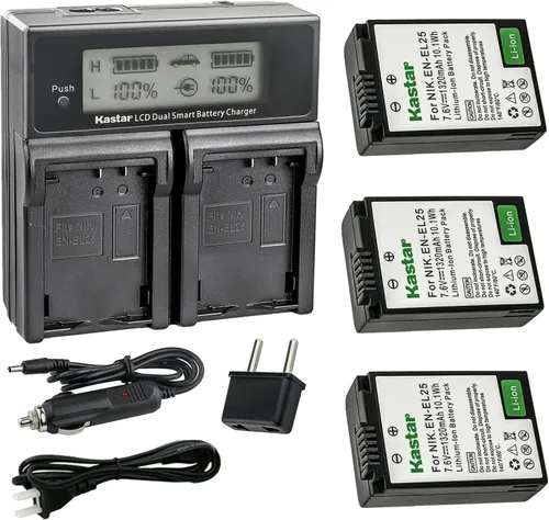 Vista 8 de Kastar EN-EL25 AC LCD cargador de batería dual rápido compatible con Nikon EN-EL25 ENEL25 EN-EL25a 4241 batería, Nikon MH-32 cargador y Nikon Z