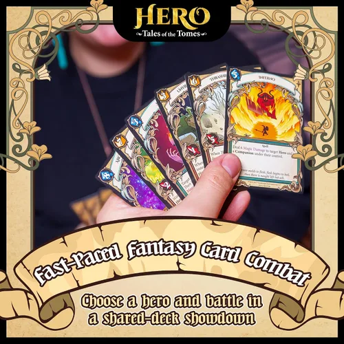 Vista 8 de Hero: Tales of The Tomes - por Tomekeeper Entertainment - Juego de cartas de batalla para adolescentes y adultos - Baraja comunitaria - Sin