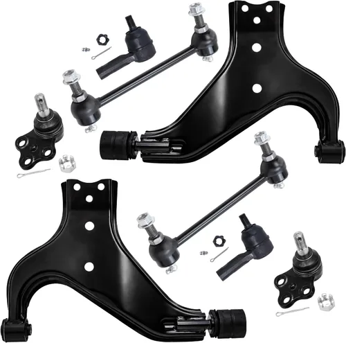 Vista 100 de Detroit Axle - Kit de brazos de control de extremo de 8 piezas para Toyota 2001-2003 Highlander 2002-2003 Camry Lexus ES300, 2 conjuntos de brazos