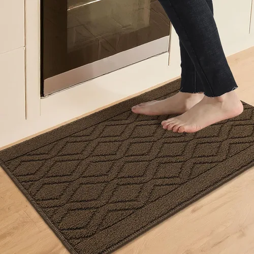 Vista 52 de COSY HOMEER Tapete de cocina antideslizantes, absorbentes para el piso, alfombra de cocina lavable, tapete de pie para fregadero, alfombra de Beige