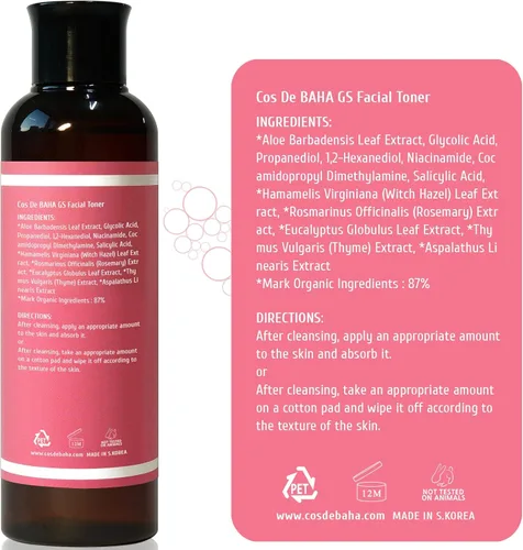 Vista 6 de Ácido glicólico 7% AHA + ácido salicílico 0.5% BHA tónico facial - Sin alcohol para una piel de aspecto más suave, 6.76 onzas líquidas (6.8 fl oz)