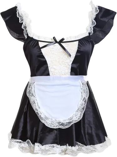 Vista 3 de SHESHY Women Sexy Lingerie Maid Cosplay Exotic Costume French Naughty Cute Lace Dress Lingerie Babydoll Sleepwear