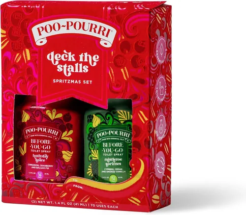 Vista 9 de Poo-Pourri Deck the Stalls - Juego de regalo Hollyday Spice de 1.4 onzas líquidas y Spritzes de muérdago de 1.4 onzas líquidas
