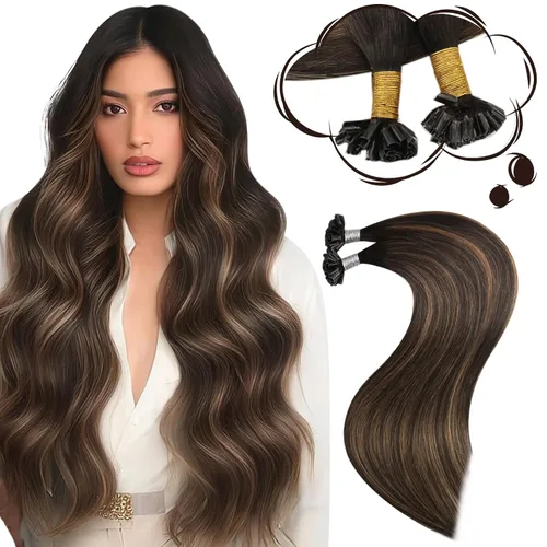 Vista 16 de Moresoo Micro Link - Extensiones de cabello humano, rubio ceniza oscuro