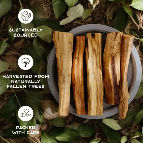 Vista 4 de Purple Canyon Palitos de incienso Palo Santo - Paquete de 6 Incienso natural cosechado de forma sostenible para manchas, meditación, limpieza