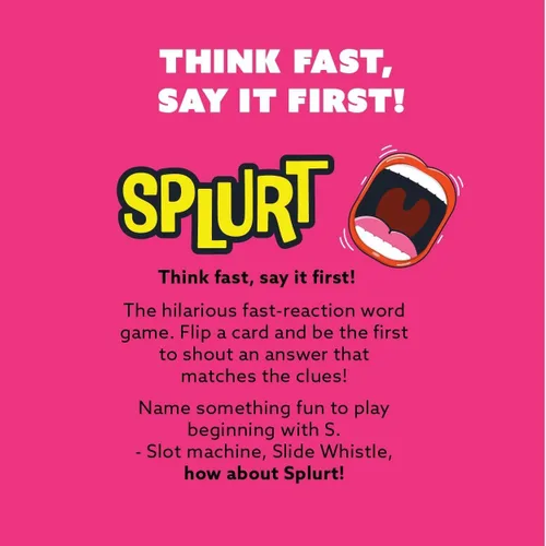 Vista 5 de Gamewright - Party to Go - Splurt - Piensa Rápido, Di Lo Primero - A partir de 10 años, 2-8 jugadores