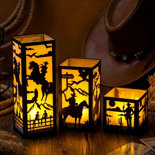 Vista 8 de Rossesay 12 juegos de centros de mesa musicales para mesa, 3 tamaños, notas musicales, cajas de linternas de papel, ideas de mesa para decoración