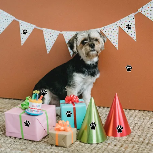 Vista 4 de STARLIBOO Calcomanías con estampado de patas, calcomanías de pata de perro de 1.5 pulgadas, 600 calcomanías de patas de cachorro, calcomanías