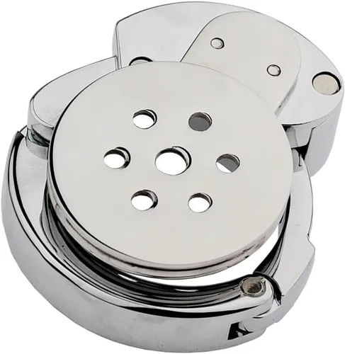 Vista 2 de Jaula de castidad masculina, dispositivo de castidad con botón de castidad, jaula de metal para pene pequeño, juguete sexual para adultos con anillo