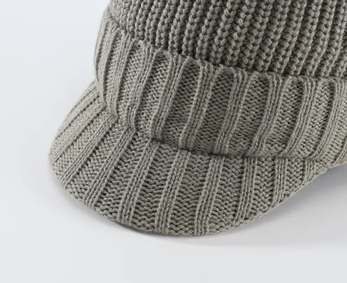 Vista 5 de Home Prefer - Gorro de punto grueso de invierno con visera para hombre
