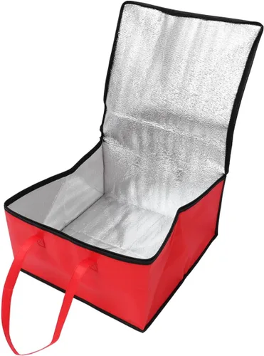 Vista 7 de Bolsa de comida aislada para pizza, bolsa de gran capacidad, reutilizable, calentamiento, catering, restaurantes, transporte para alimentos