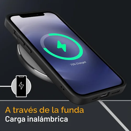 Vista 6 de JETech Funda mate para iPhone 12/12 Pro, color negro